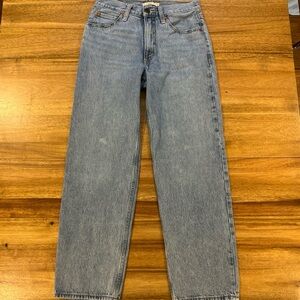 Levi’s Premium Baggy Dad Wide Leg Jeans Women Size 27 High Rise Blue Denim Big E